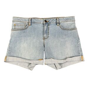 Vans Shorts Womens 13/31 Denim Jean Boyfriend Wash Denim Cotton Blend Cuffed